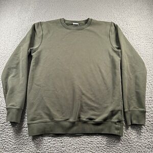 ASKET Sweatshirt Mens XL Long Olive Crewneck 100% Cotton Made Portugal Minimal